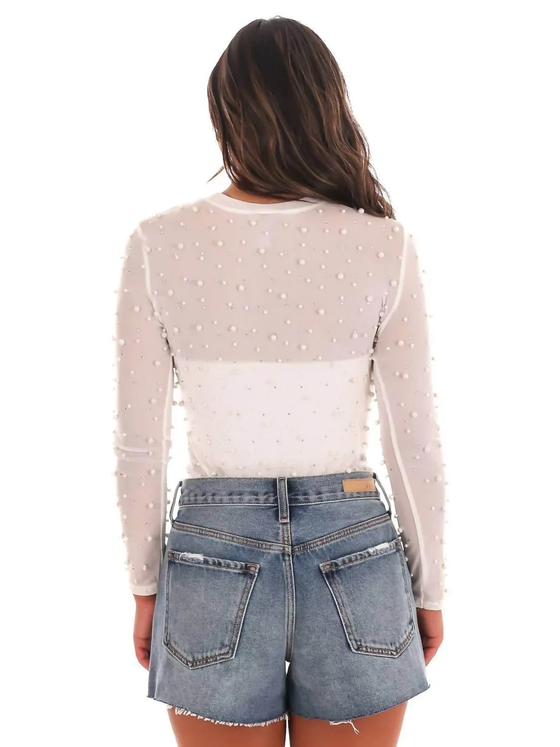Glänzender und kecker transparenter Bodysuit