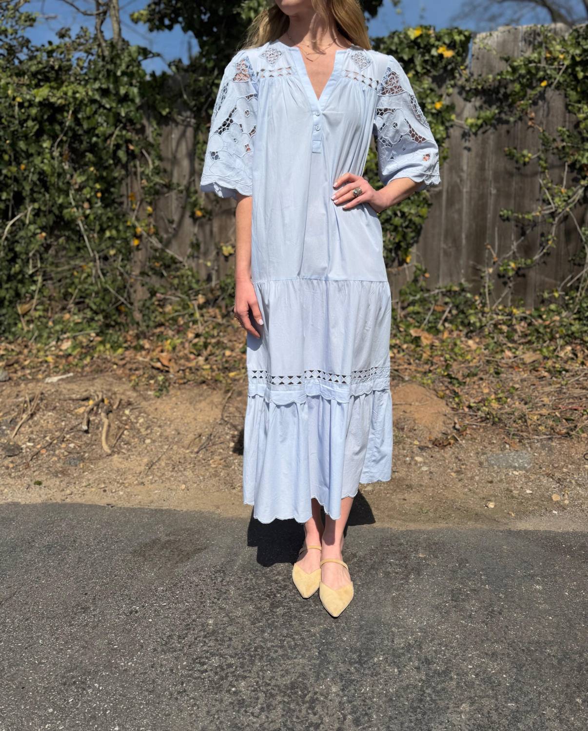 Dahlia Flower Embroidered Dress
