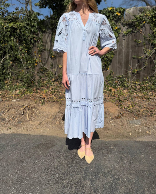 Dahlia Flower Embroidered Dress