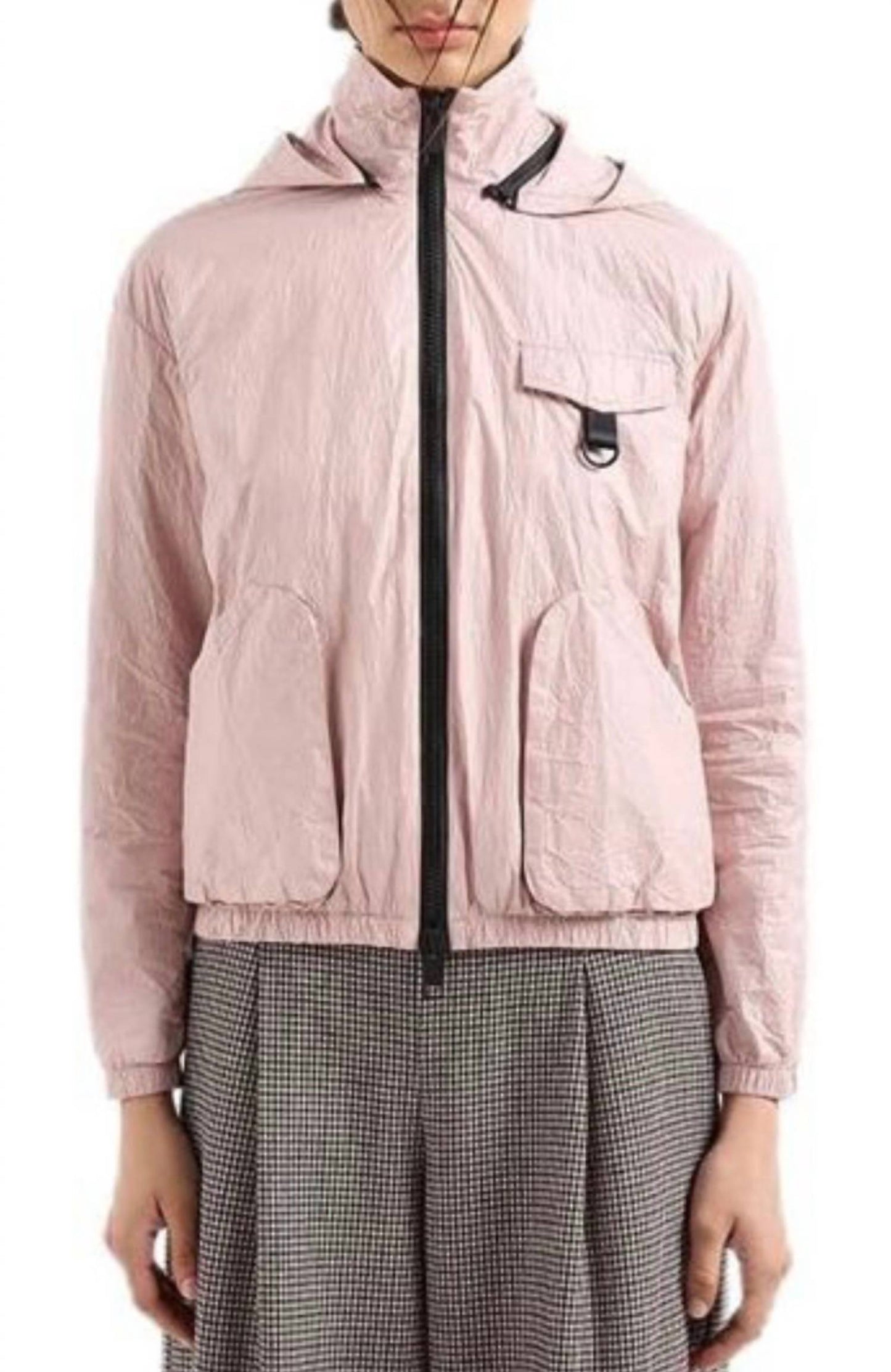 Windbreaker-Jacke mit Cargotasche aus Vliesstoff