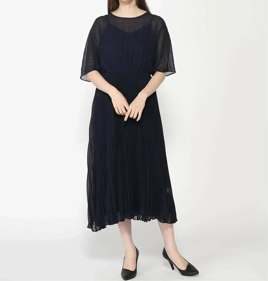 Chiffon Pleated Maxi Dress