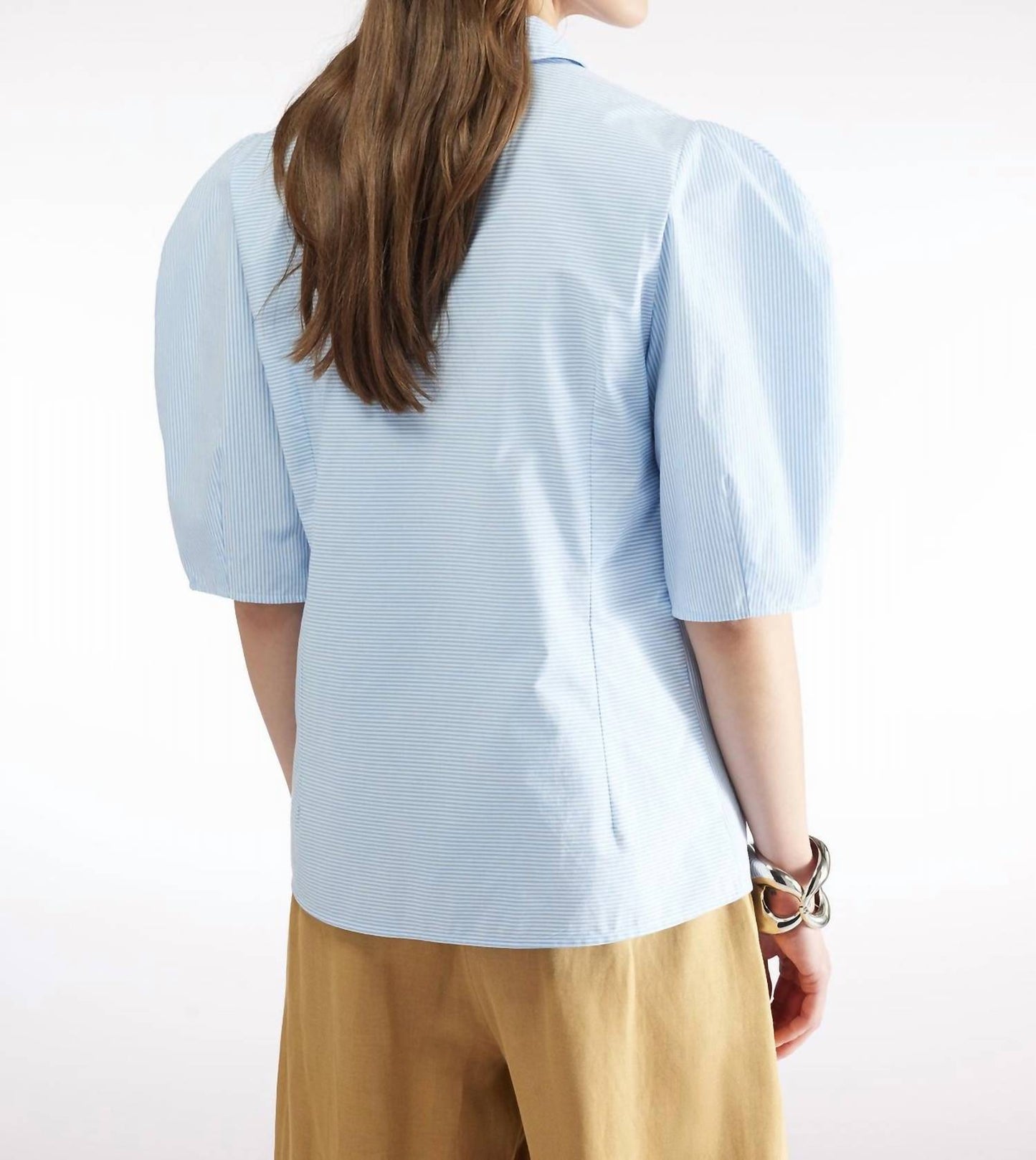 Baumwollbluse mit Nadelstreifen