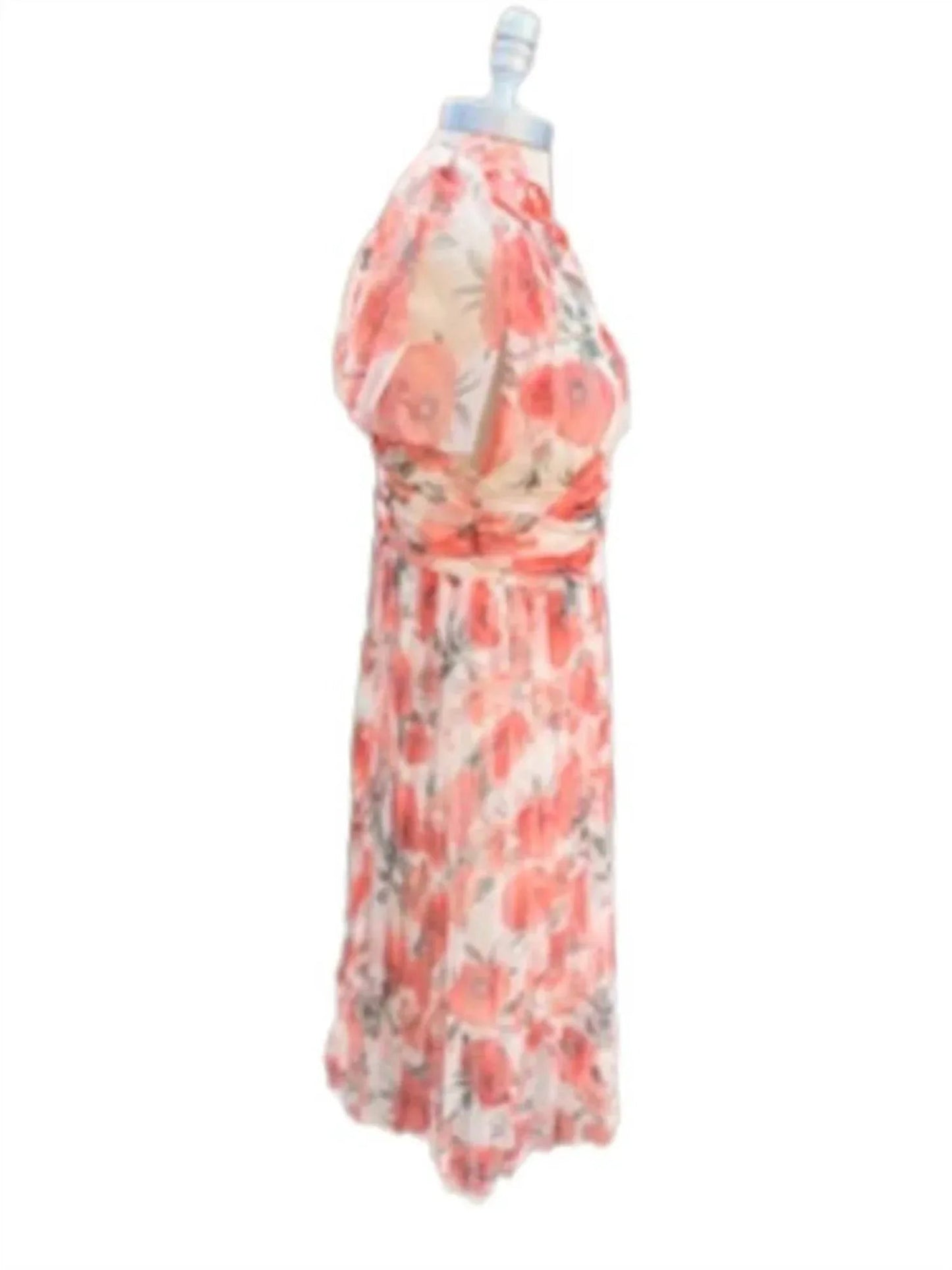 Women's Floral Sleeveless Dress With Bow On Shoulder