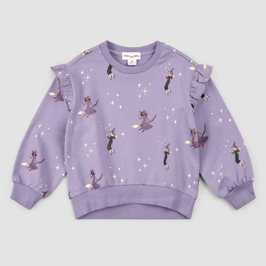 Mädchen-Kapuzenpullover mit im Dunkeln leuchtendem Hexen-Print „Twilight“