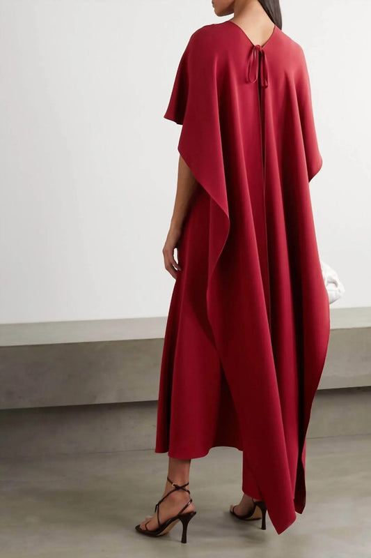 Cape Effect Lace Trimmed Dress
