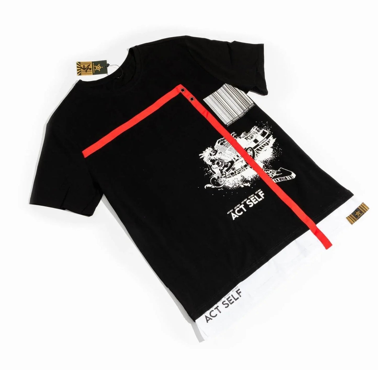 Act Self Schwarzes Kurzarm-T-Shirt