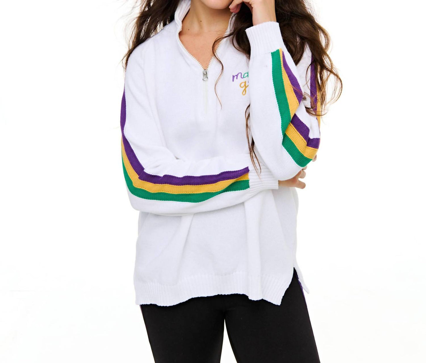 Mardi Gras Quarter-Zip-Pullover