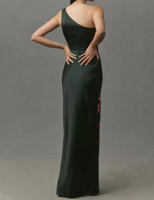 Dylan One-shoulder Stretch Satin Maxi Dress
