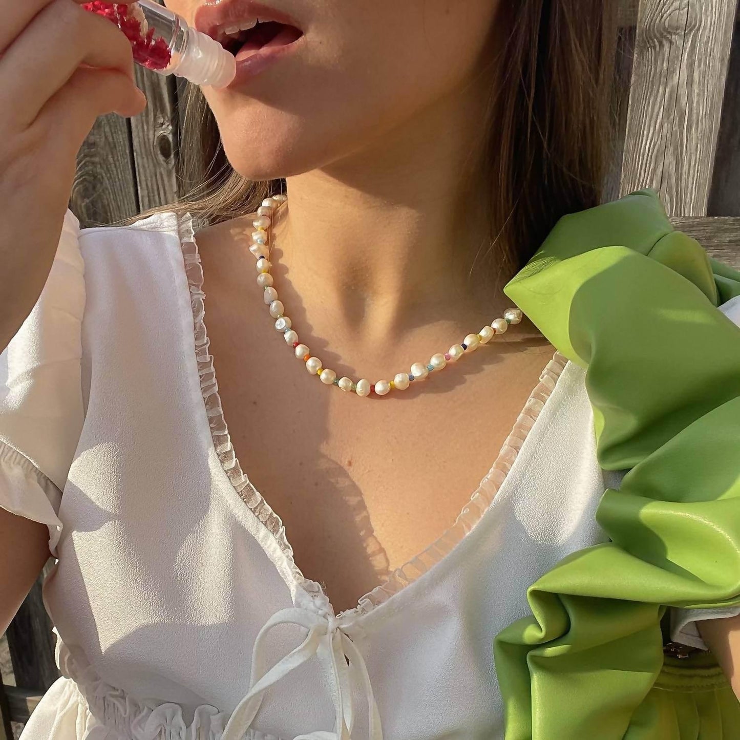 Rainbow Pearl Necklace