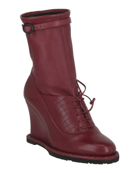 Women's Leather Wedge Boots