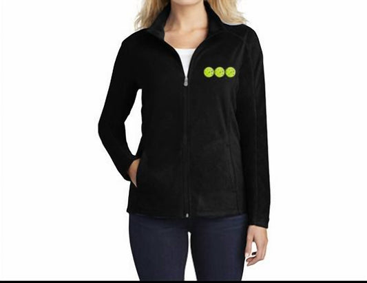 Fleece-Reißverschlussjacke mit gesticktem Pickleball-Logo