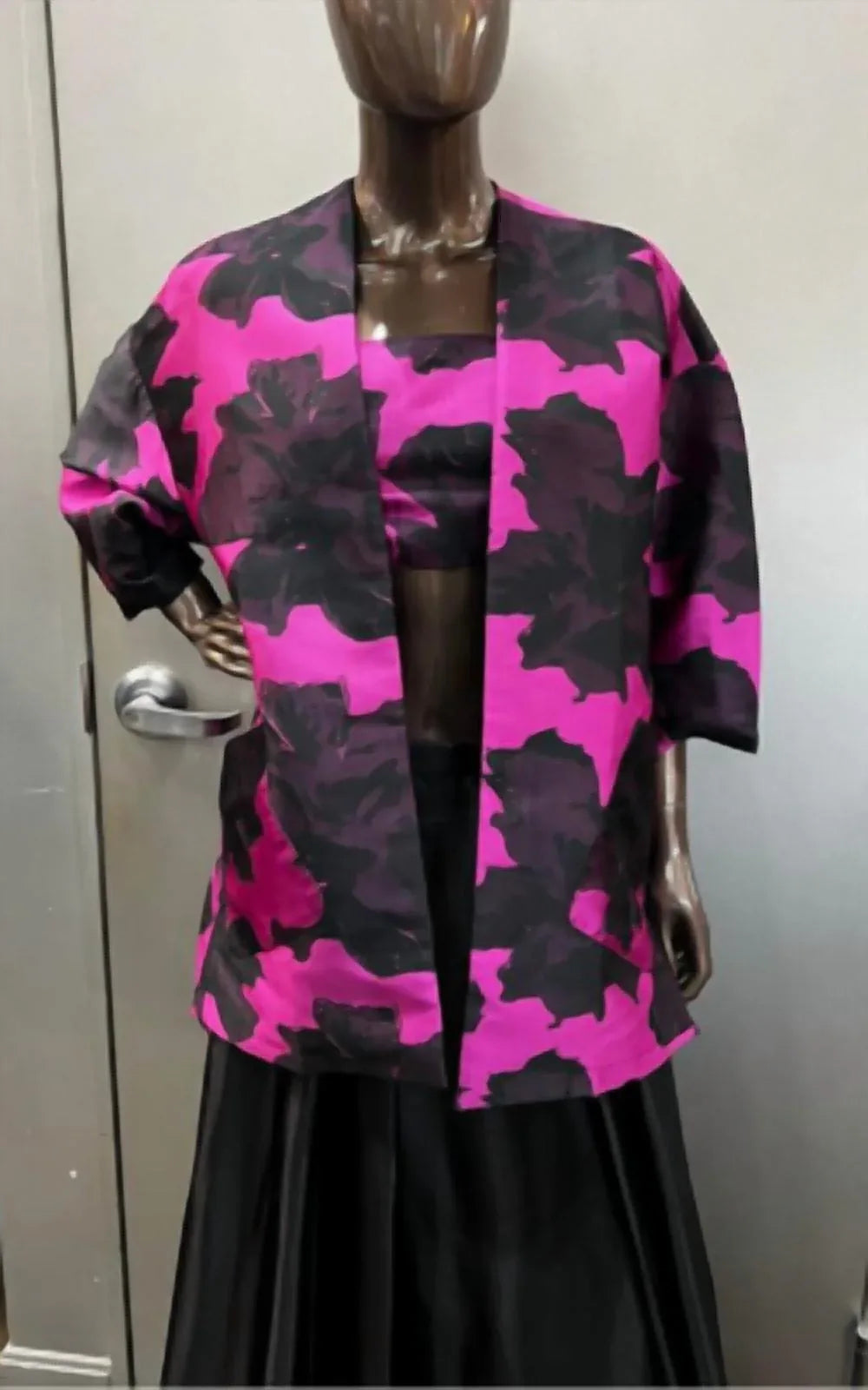 Zinzane Abstraktes Blumen-Bandeau und Jacken-Set