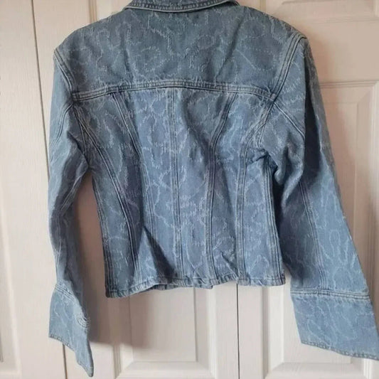 Women's Coral Laser Cut Jean Jacket