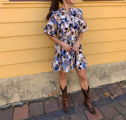 Ellis Ruffle Mini Dress