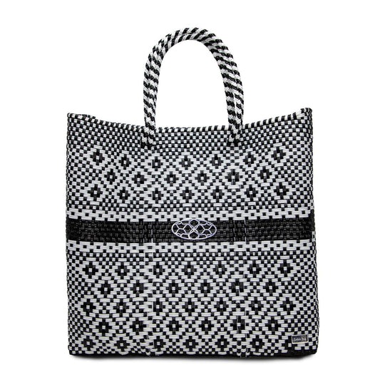 Women's Medium Handmade Aztec Striped Regular Strap Tote Bag