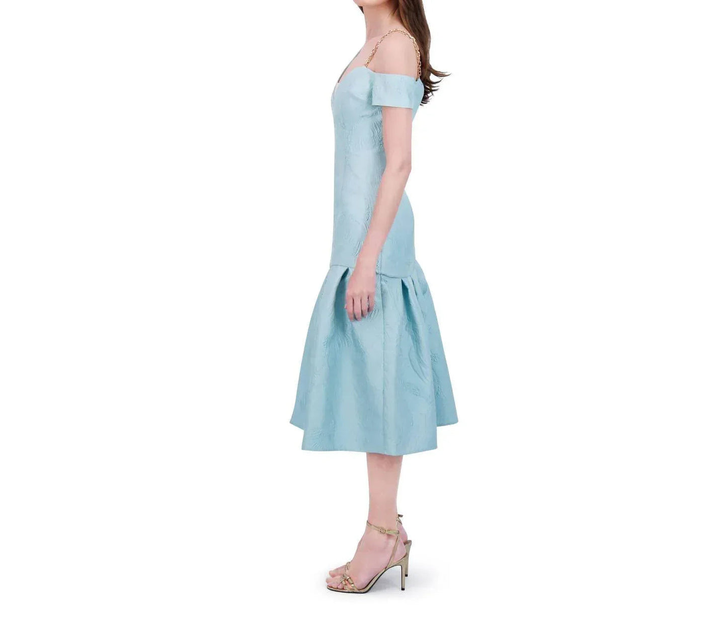 Tea Garden Off-shoulder V-neck Dress