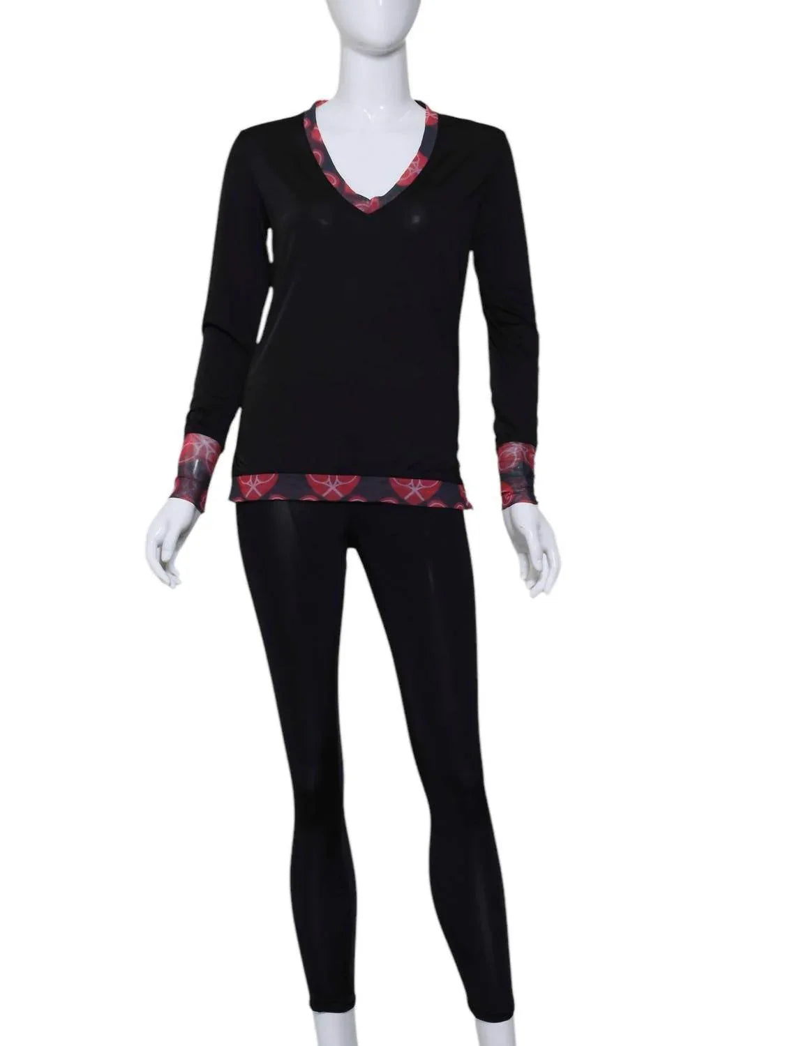 Women's Long Sleeve Heart Very Vee Tee