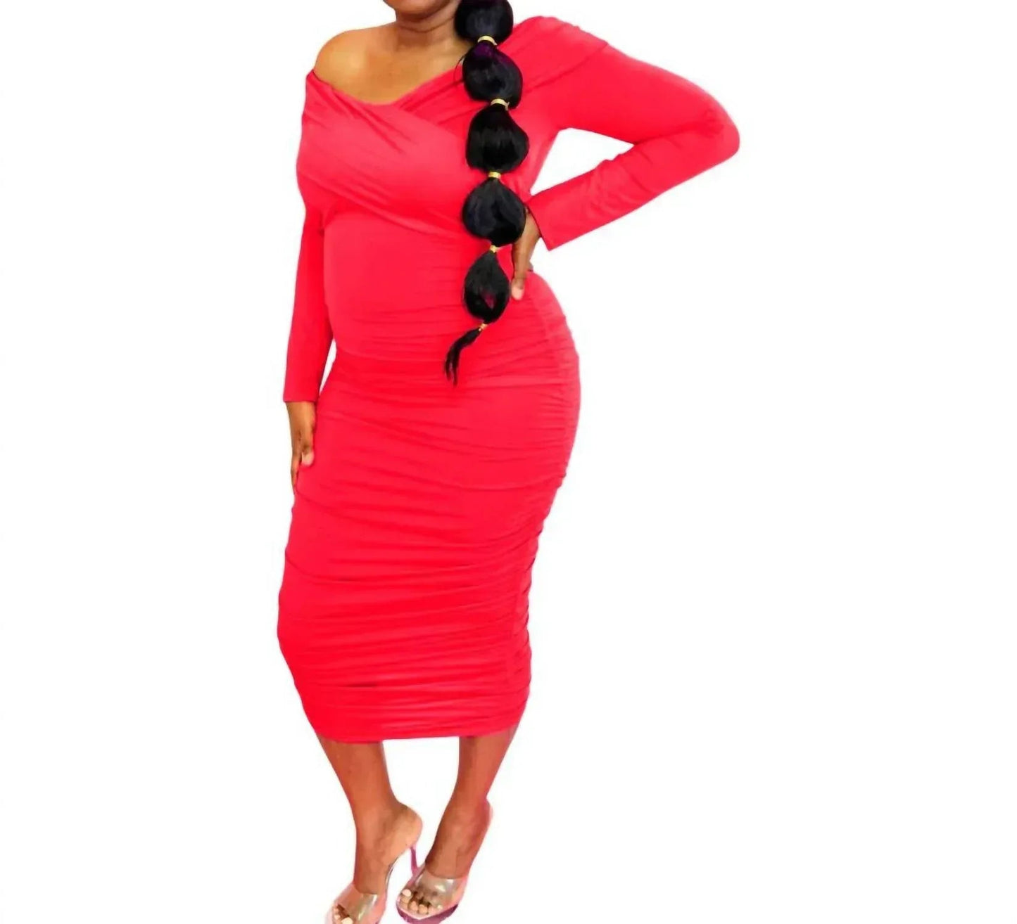 Off Shoulder Band Dress - Plus