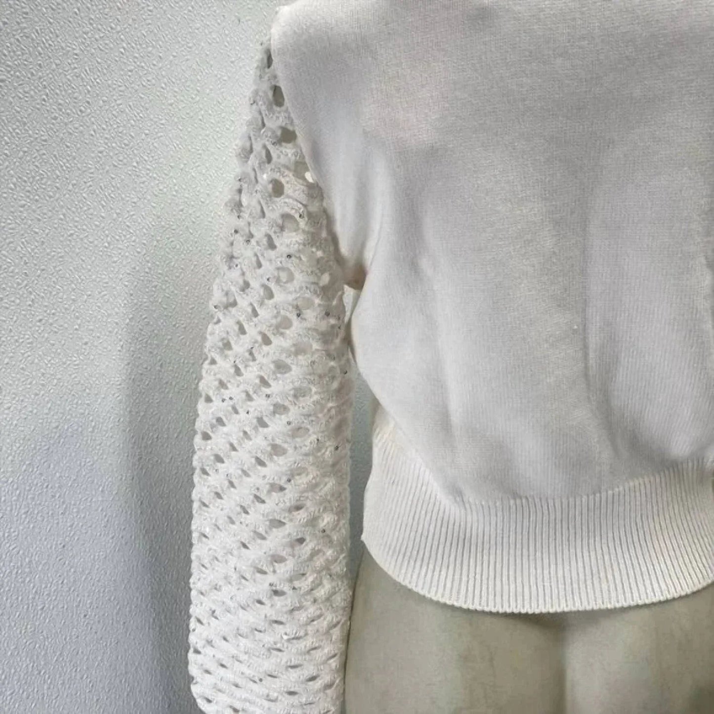 Women’s Sequin Braided Long Sleeve Soft Sweater