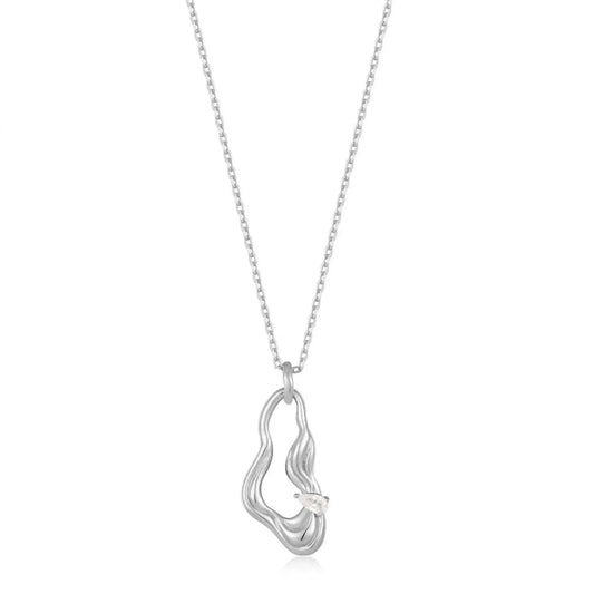 Women's Twisted Wave Drop Pendant Necklaces