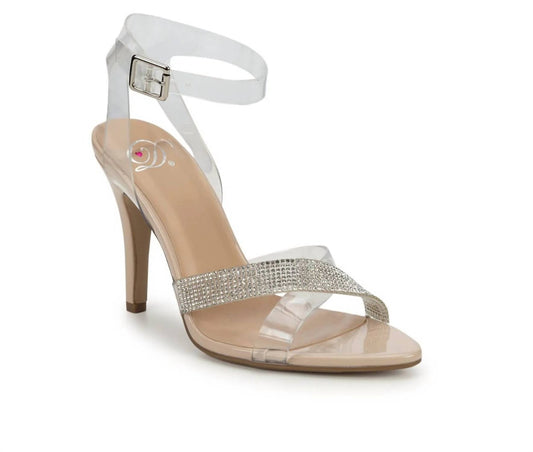 Women's Prom Princess Clear Acrylic Heels With Rhinestone Details