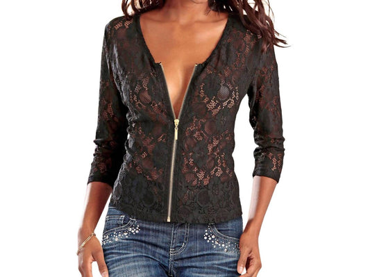 Floral Lace Zip Jacket