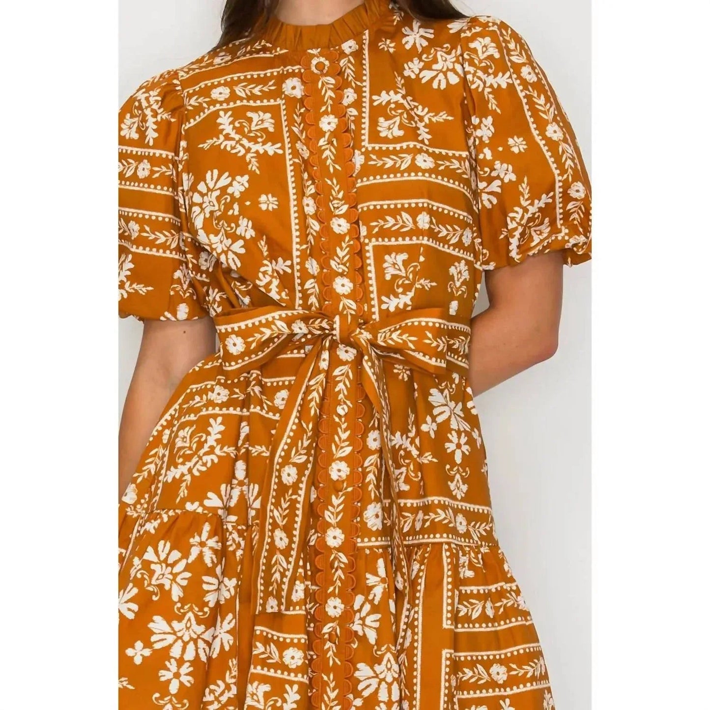 Carmen Bandana Print Cotton Mini Dress