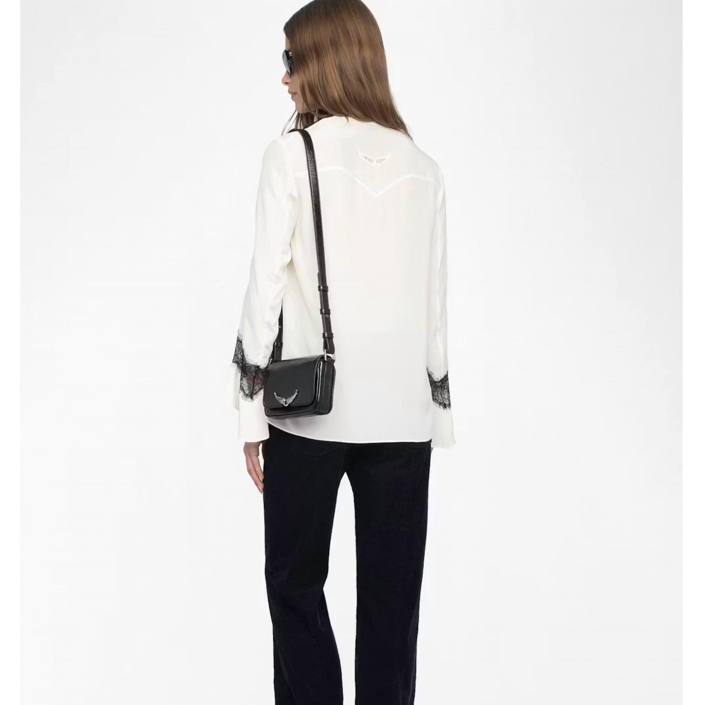 Women's Tuan Lace Trim Silk Blouse