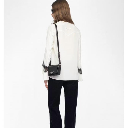 Women's Tuan Lace Trim Silk Blouse