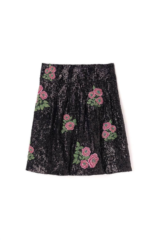 Women's Floral Sequins Skirt