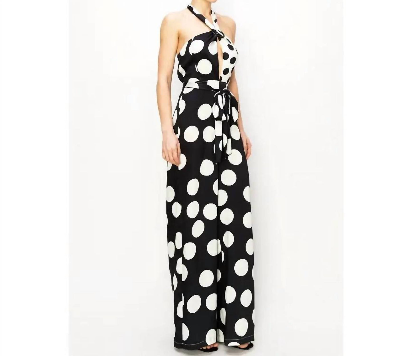 O-Ring-Neckholder-Overall mit Polka Dots