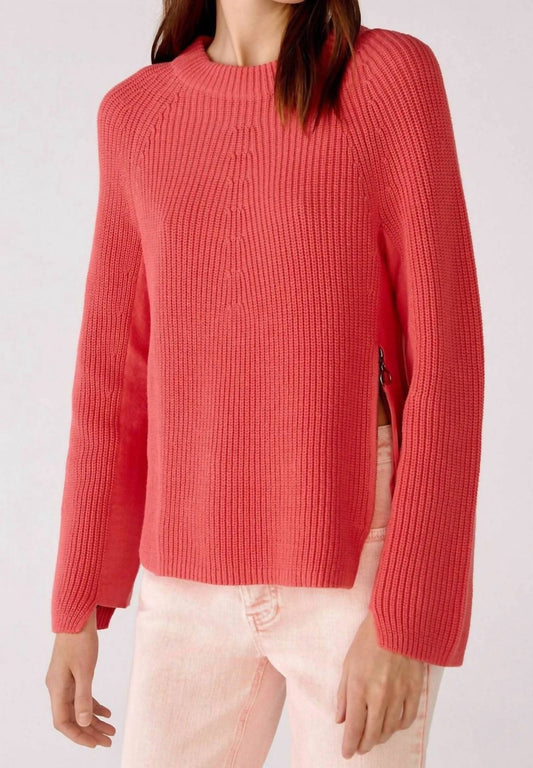 Crew Neck Open-back Ribbon Tie Knit Pullover Jumper