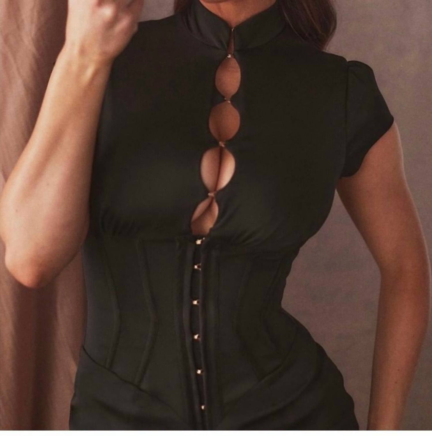 Damen Carmina Satin-Korsett-Minikleid