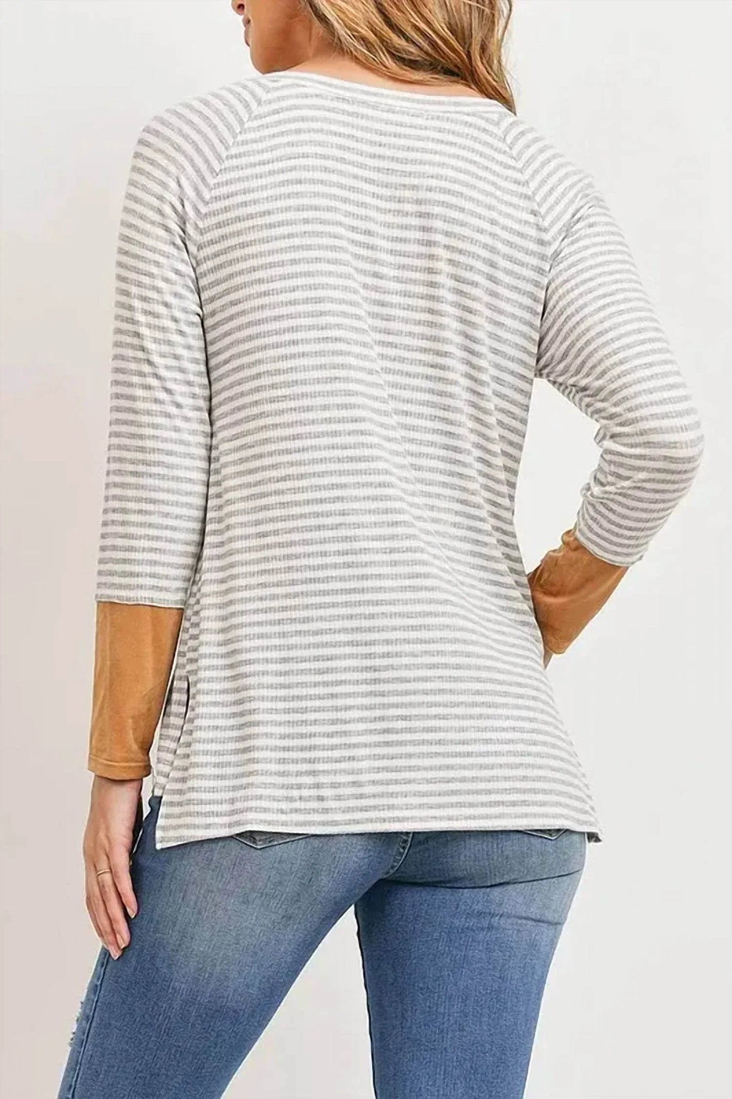 LACE UP STRIPE TOP