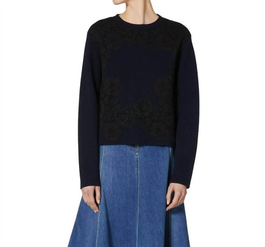 Cashmere Wool And Heavy Lace Sweater