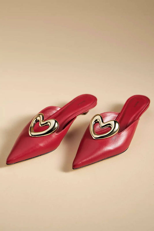 Women's Heart Mule Heels