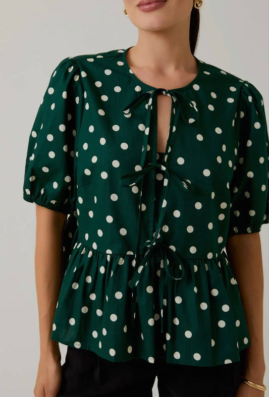 Junie Polka-Dot-Bluse