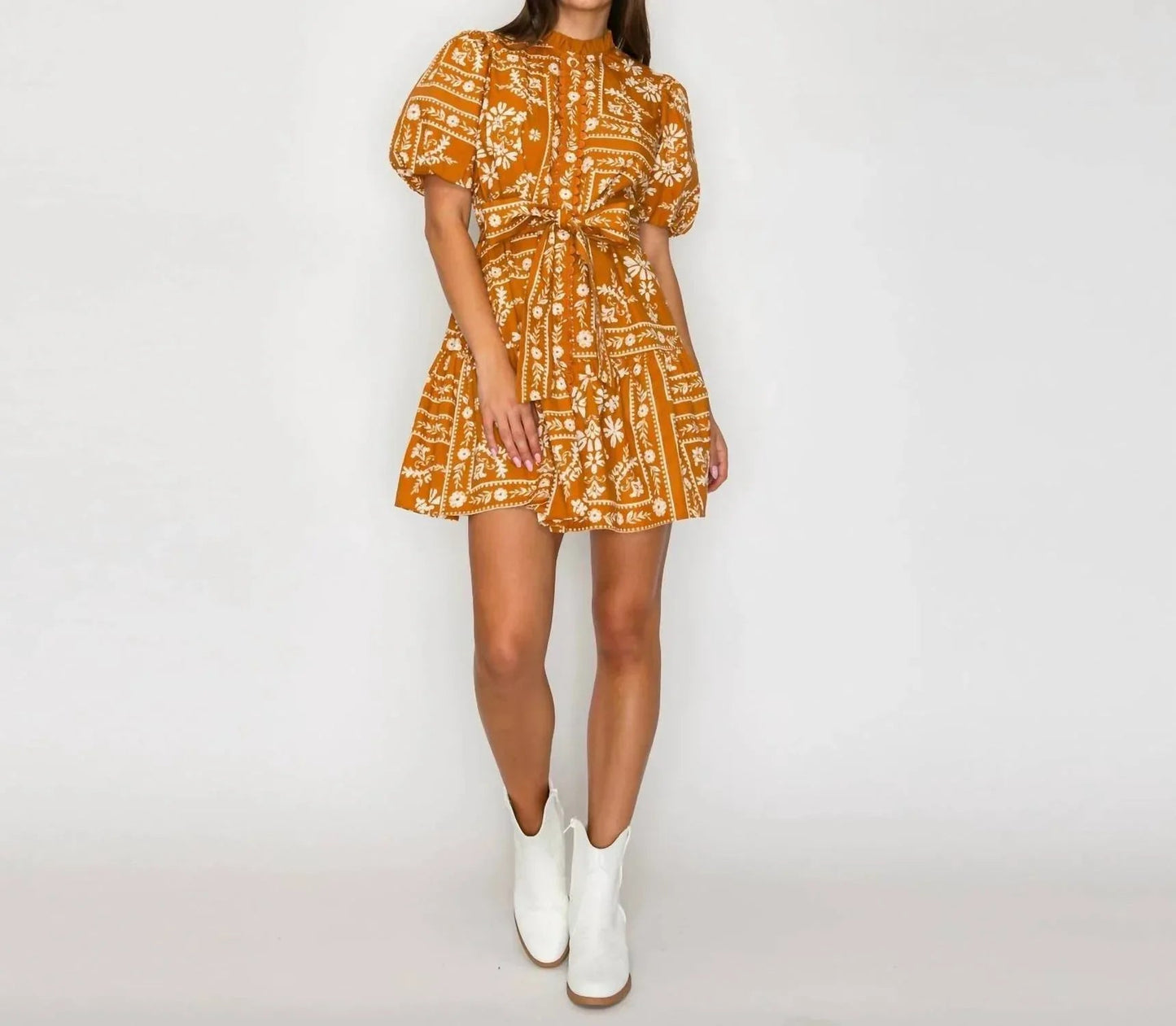 Carmen Bandana Print Cotton Mini Dress