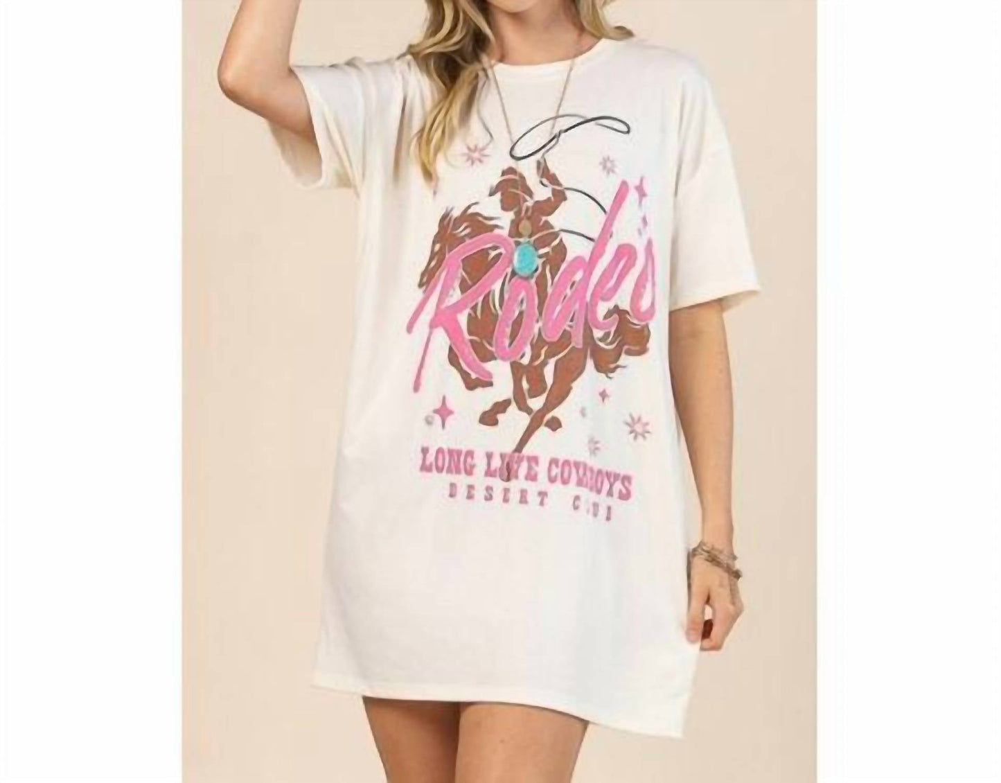 Long Live Cowboys Rodeo Grafik-T-Shirt-Kleid