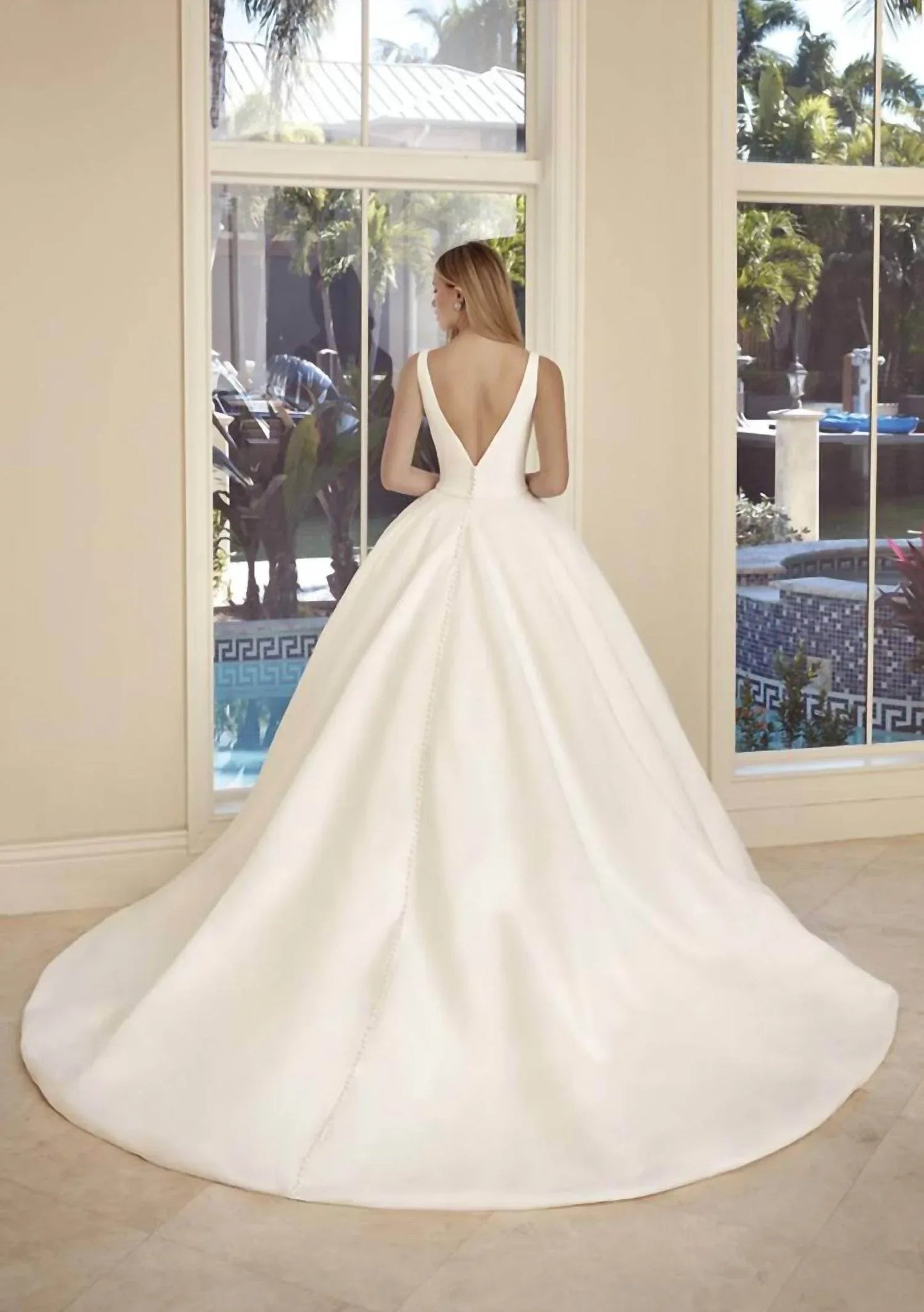 Satin Bateau Ball Gown