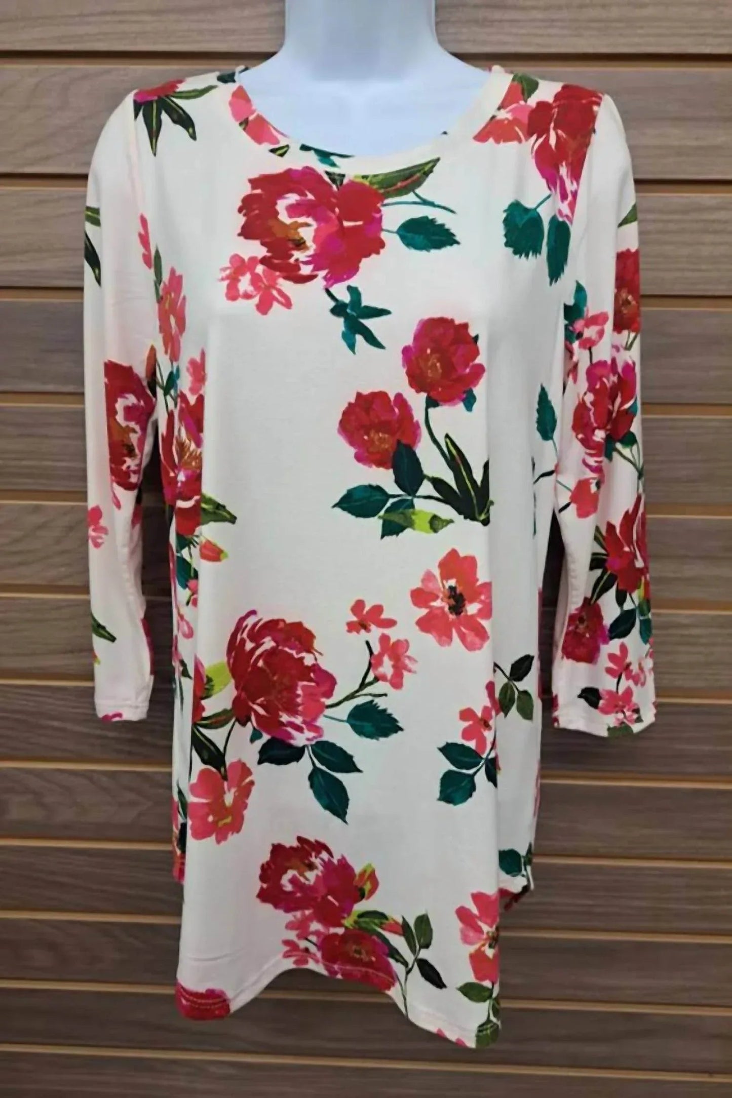 Women's Floral 3/4 Sleeve Top