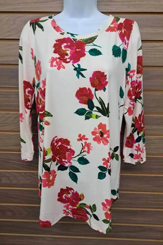 Women's Floral 3/4 Sleeve Top
