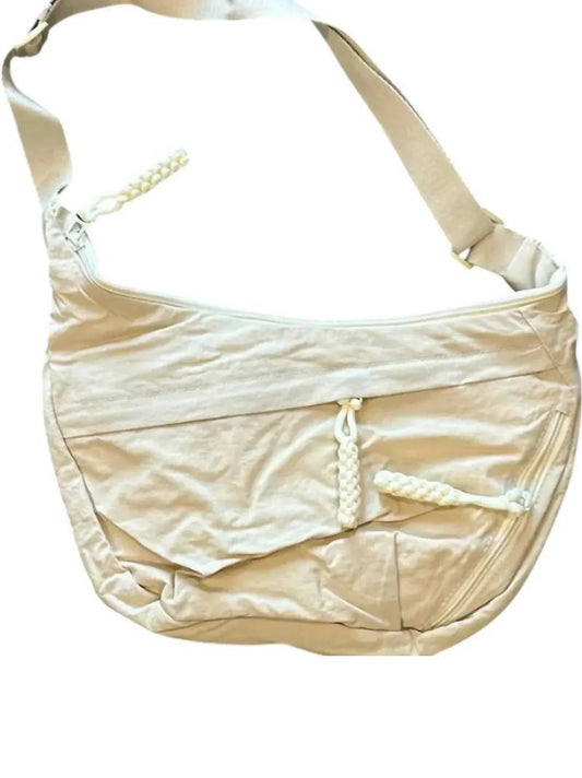 Women's Large Nylon Crescent 3 Zipper Bag