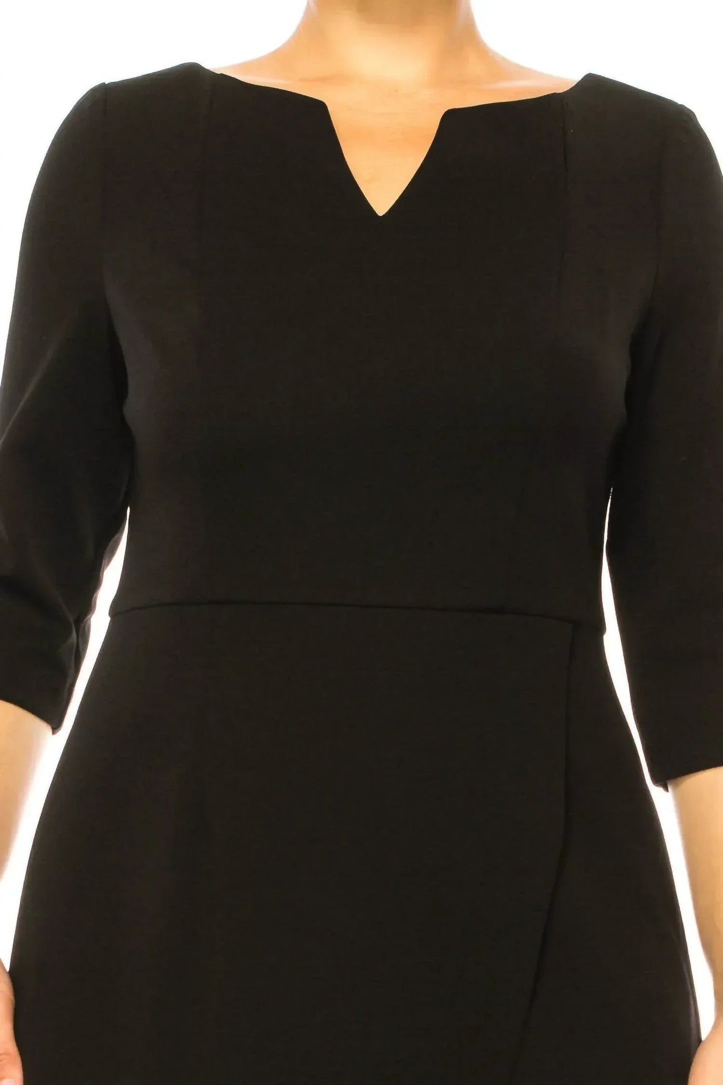 V-cut Neck 3/4 Sleeve Dress