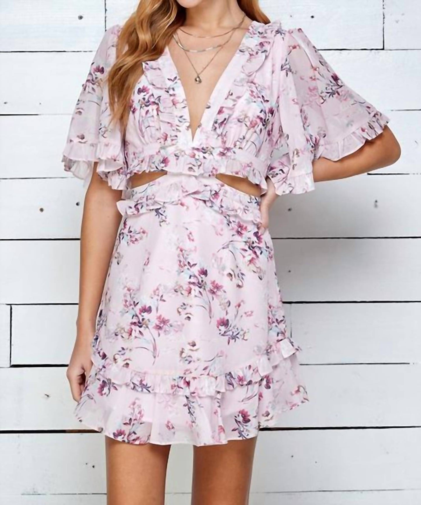 Geblümtes Rüschenkleid