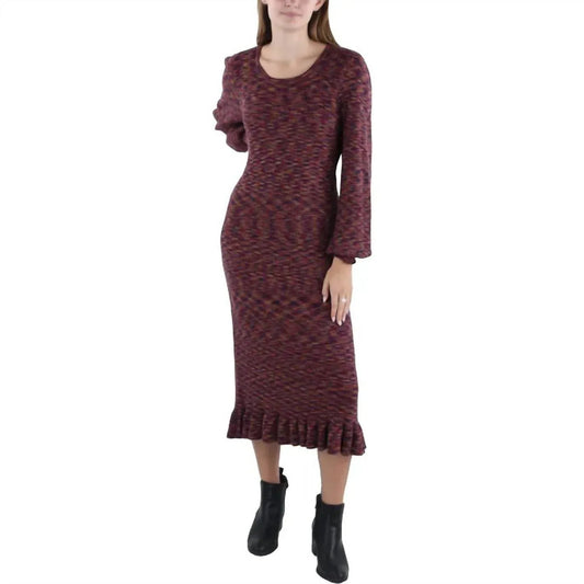 Melierter Midi-Pulloverkleid