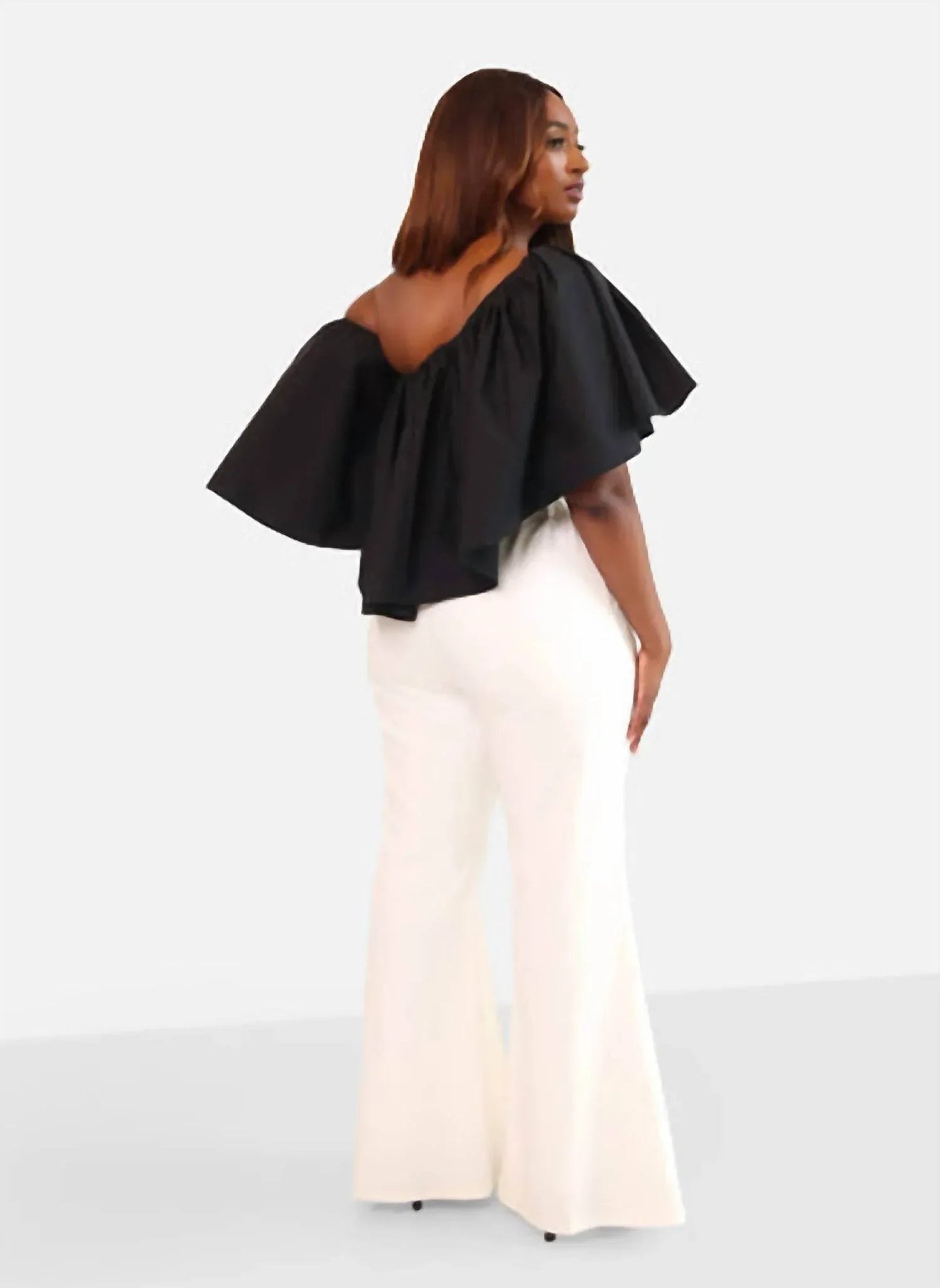 Garden Rose Bell Bottom Pants With Pockets