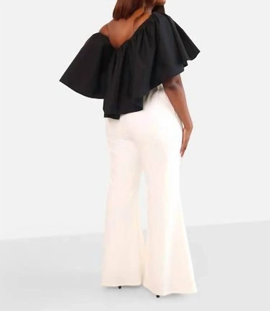 Garden Rose Bell Bottom Pants With Pockets