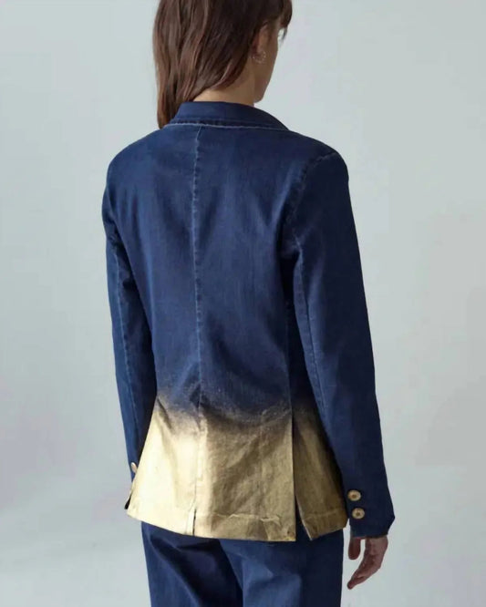 Stretch-Denim-Blazer mit Farbakzenten