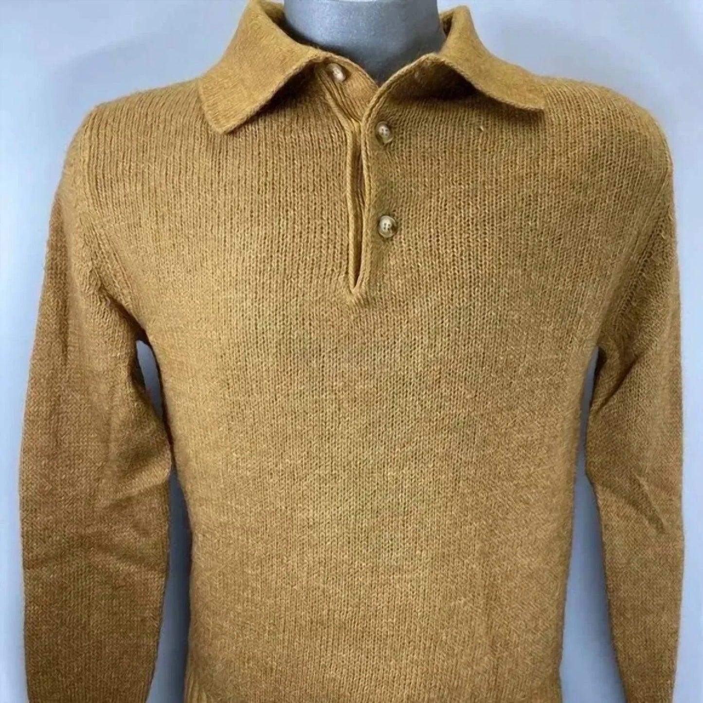 Herren-Pullover mit Kragen aus Wolle und Alpaka-Mischung